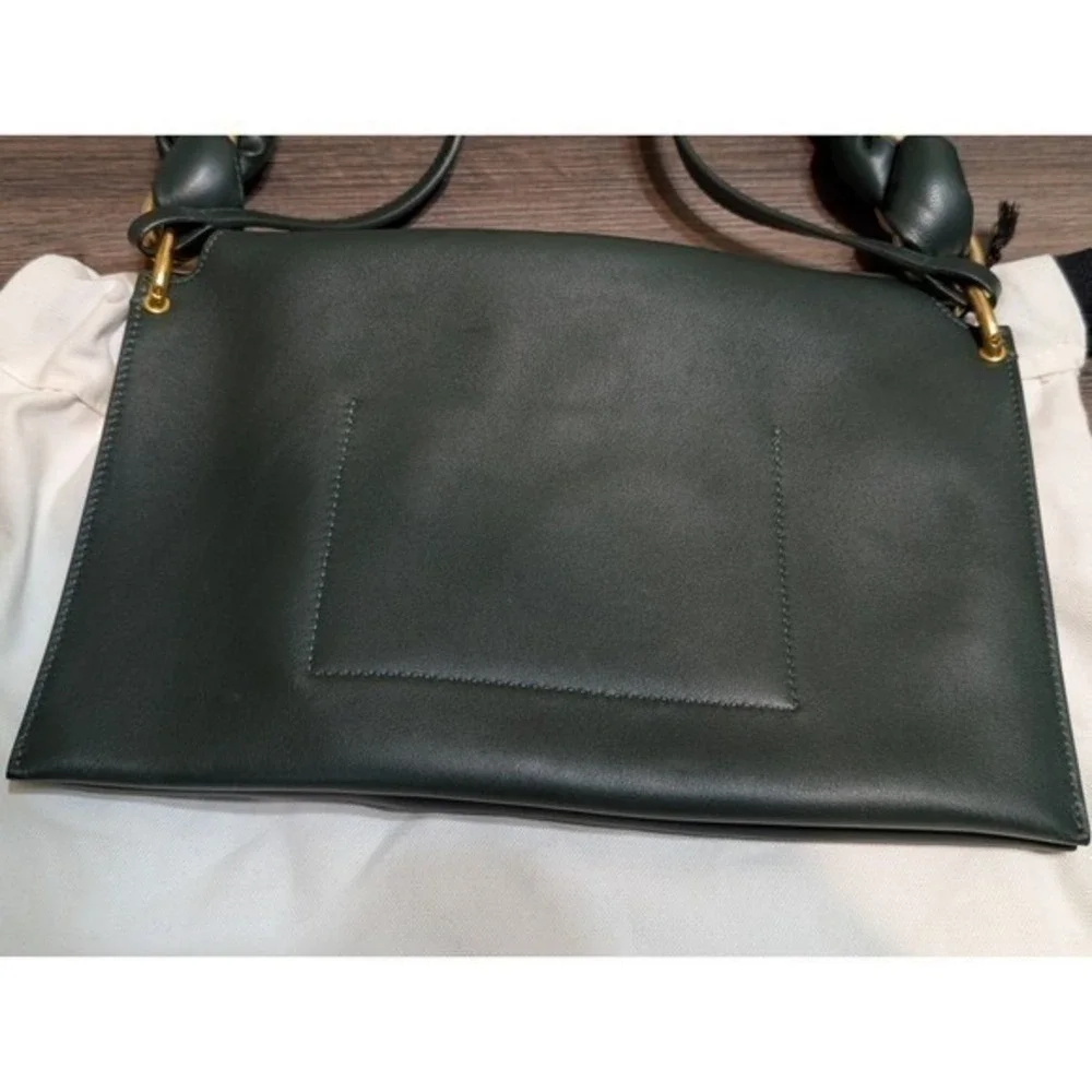 Proenza Schouler Green Leather Braided Handle‎ Shoulder Handbag READ Wedding